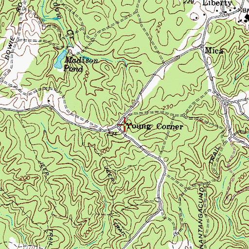 Topographic Map of Young Corner, VA