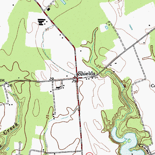 Topographic Map of Shields, VA