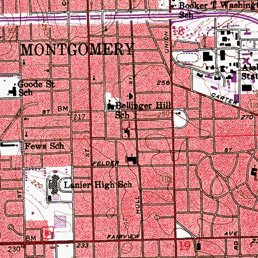 Topographic Map of Church of the Ascension, AL