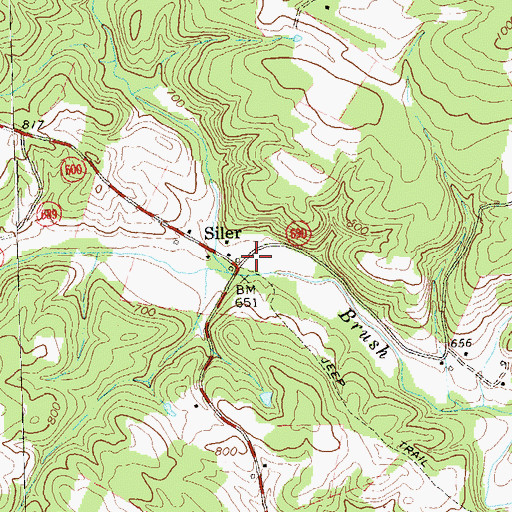 Topographic Map of Siler, VA