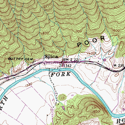 Topographic Map of Silica, VA