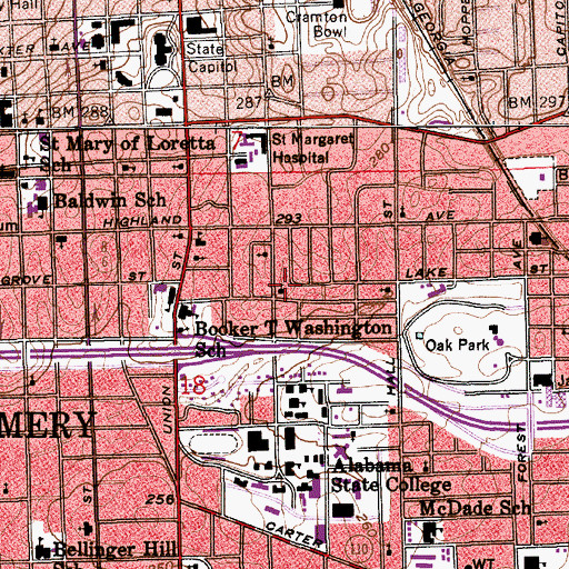 Topographic Map of Church of the Good Shepherd, AL