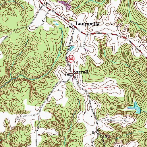 Topographic Map of Sorrell, VA