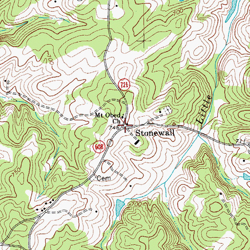 Topographic Map of Stonewall, VA