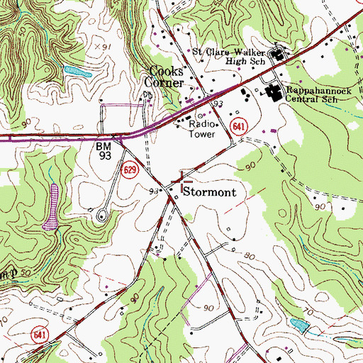 Topographic Map of Stormont, VA