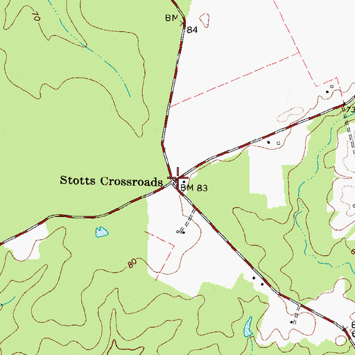 Topographic Map of Stotts Crossroads, VA