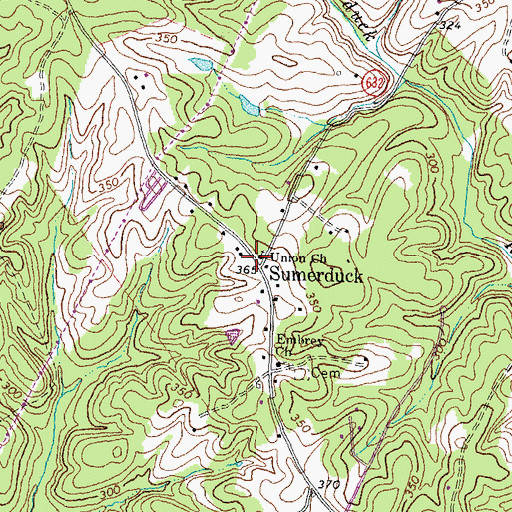 Topographic Map of Sumerduck, VA