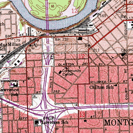 Topographic Map of Clayton Street Methodist Episcopal Church, AL