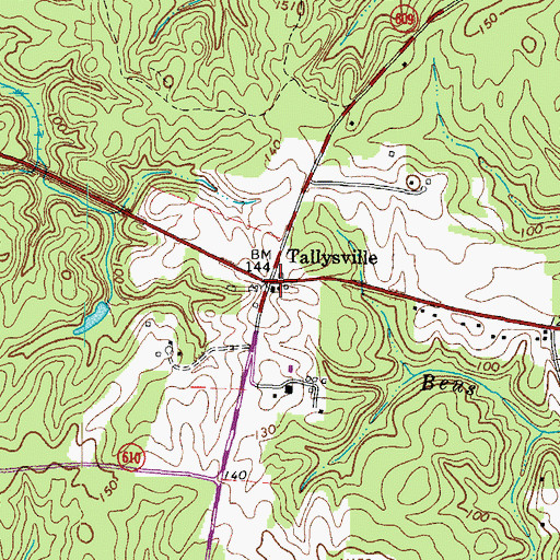 Topographic Map of Tallysville, VA
