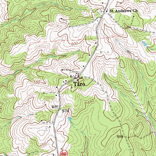 Topographic Map of Taro, VA