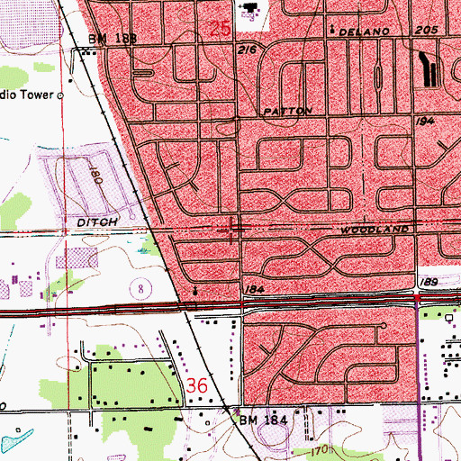 Topographic Map of Cleveland Avenue Church of Christ, AL