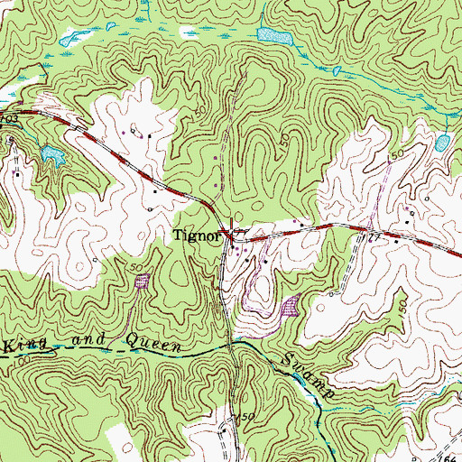 Topographic Map of Tignor, VA
