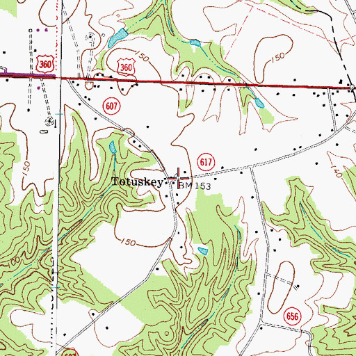 Topographic Map of Totuskey, VA