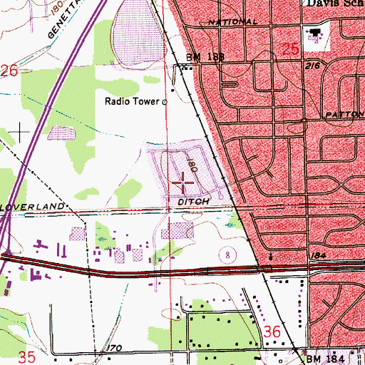 Topographic Map of Cleveland Meadows, AL