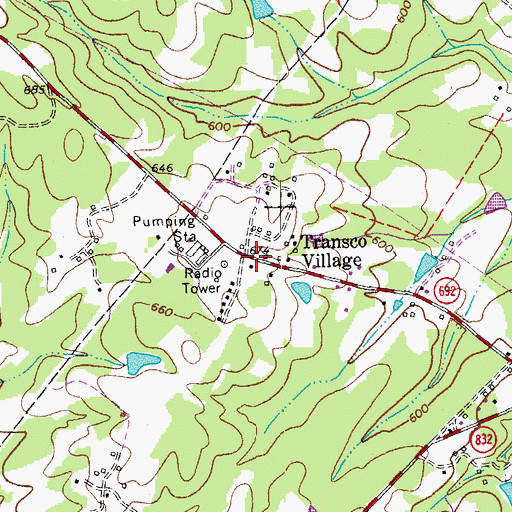 Topographic Map of Transco Village, VA