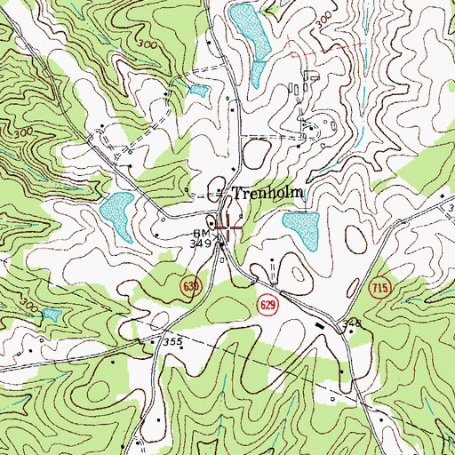 Topographic Map of Trenholm, VA