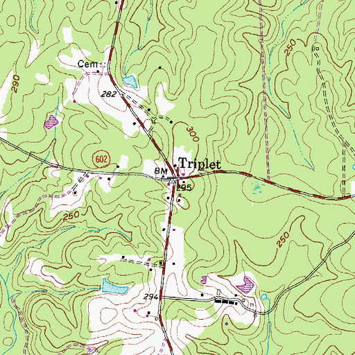 Topographic Map of Triplet, VA