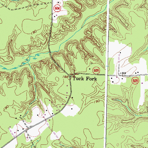 Topographic Map of Tuck Fork, VA