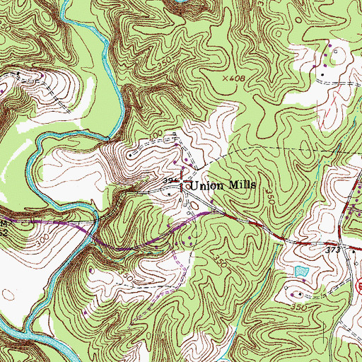 Topographic Map of Union Mills, VA