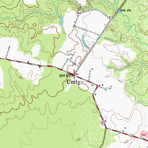 Topographic Map of Unity, VA