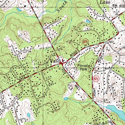 Topographic Map of Vale, VA