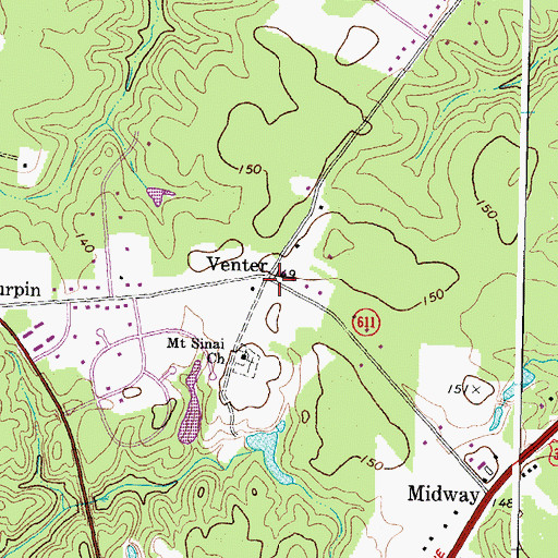 Topographic Map of Venter, VA