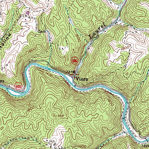 Topographic Map of Viers, VA