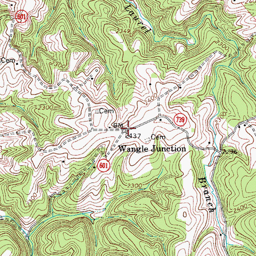 Topographic Map of Wangle Junction, VA