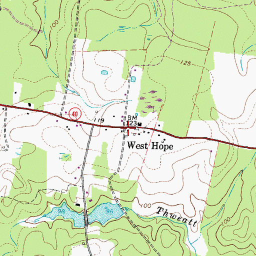 Topographic Map of West Hope, VA