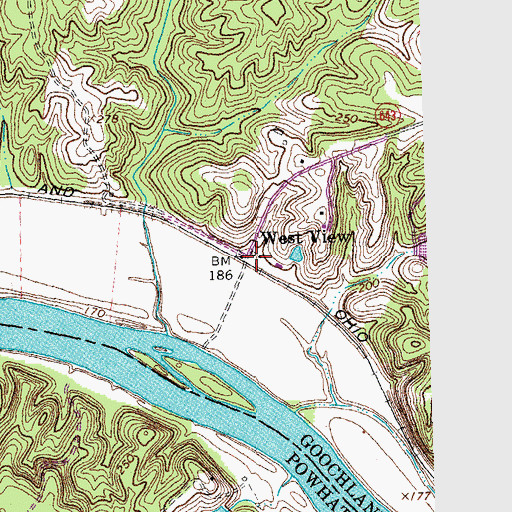 Topographic Map of West View, VA