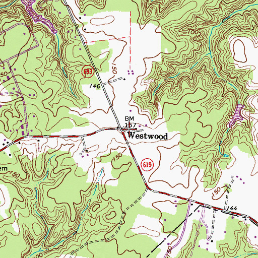 Topographic Map of Westwood, VA