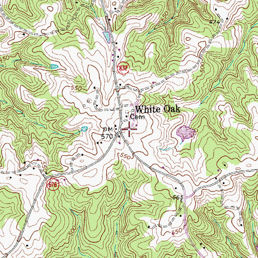 Topographic Map of White Oak, VA