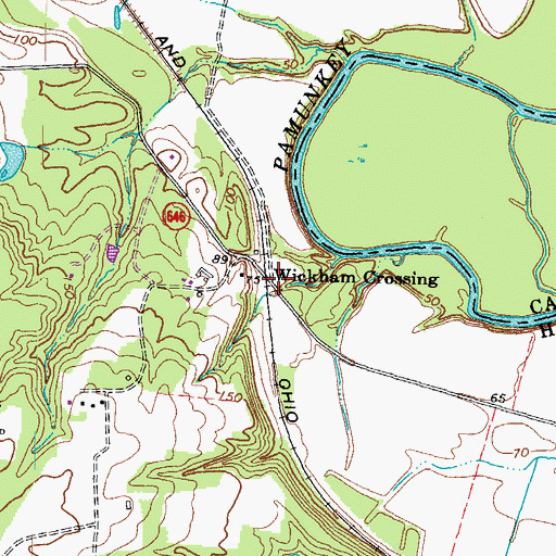Topographic Map of Wickham Crossing, VA
