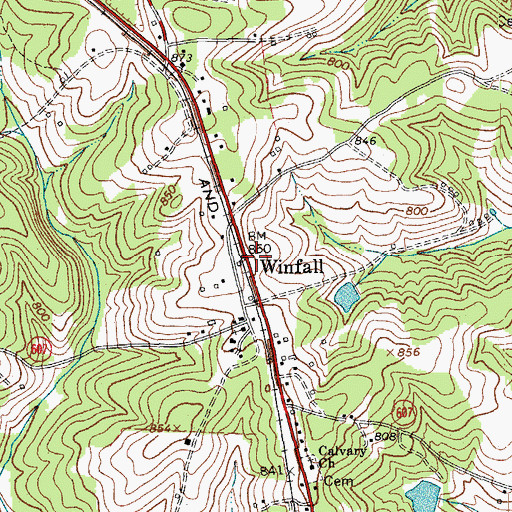 Topographic Map of Winfall, VA