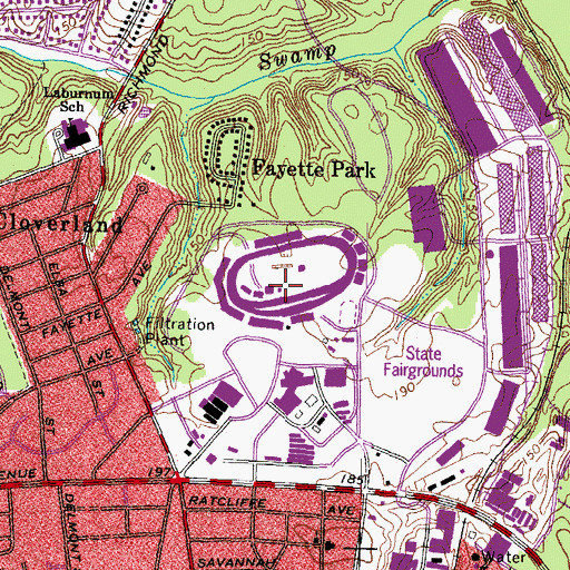 Topographic Map of Virginia State Fairgrounds, VA