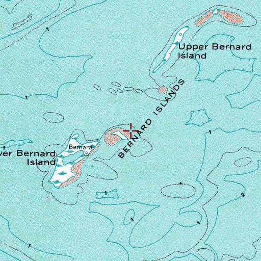 Topographic Map of Bernard Islands, VA