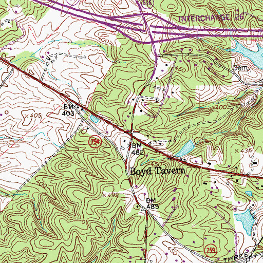Topographic Map of Boyd Tavern, VA