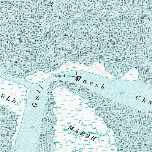 Topographic Map of Gull Marsh Channel, VA