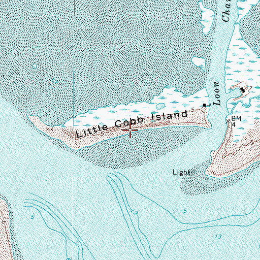 Topographic Map of Little Cobb Island, VA