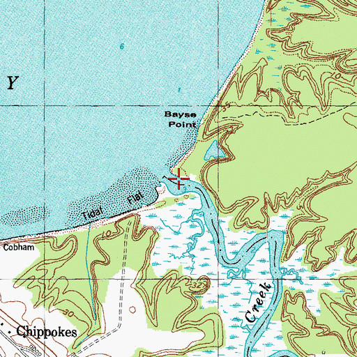 Topographic Map of Lower Chippokes Creek, VA