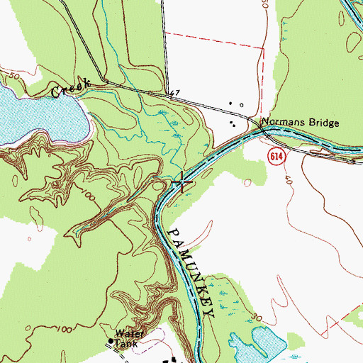 Topographic Map of Mechumps Creek, VA