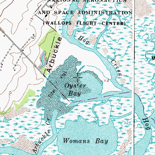 Topographic Map of Oyster Bay, VA