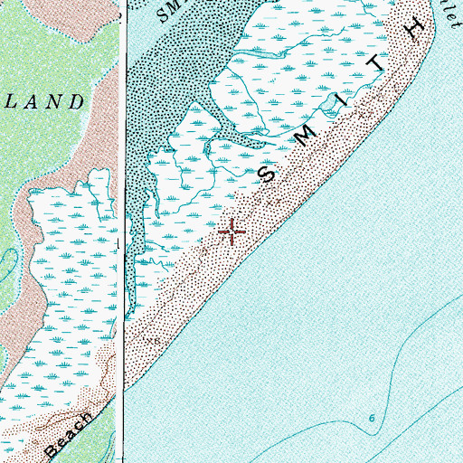 Topographic Map of Smith Island, VA