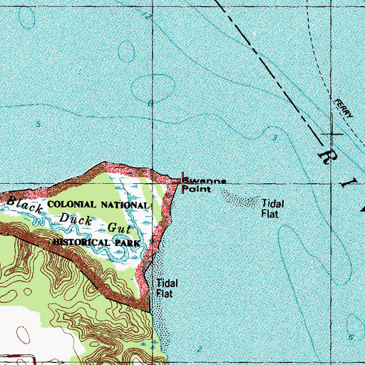 Topographic Map of Swanns Point, VA