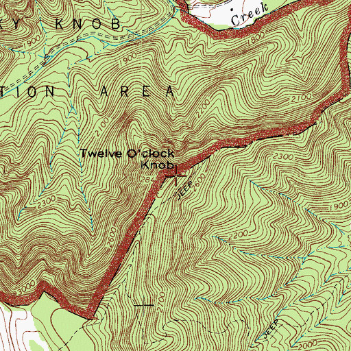 Topographic Map of Twelve O'Clock Knob, VA