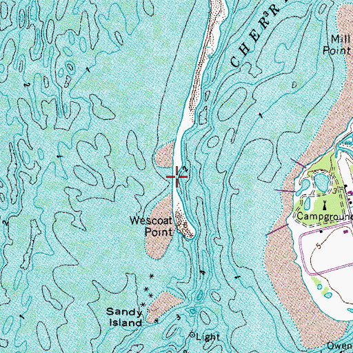Topographic Map of Wescoat Point, VA