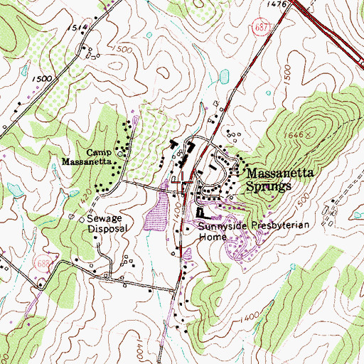 Topographic Map of Boltons Mill (historical), VA