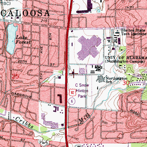 Topographic Map of Alabama State Fire College, AL