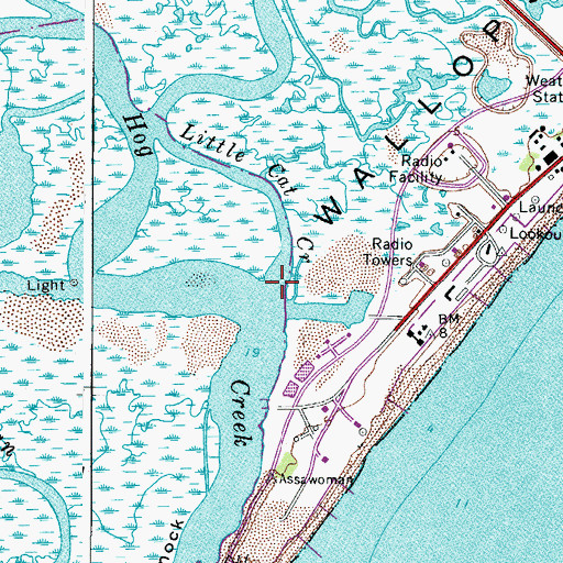 Topographic Map of Little Creek, VA
