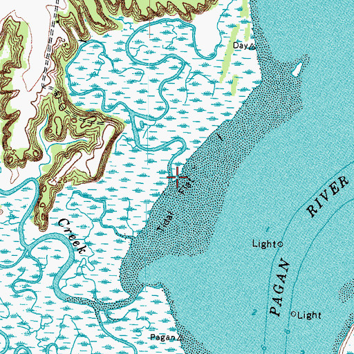 Topographic Map of Williams Creek, VA